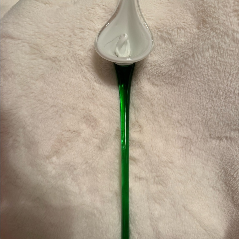 Vintage Glass Cala Lily 12 inches long.